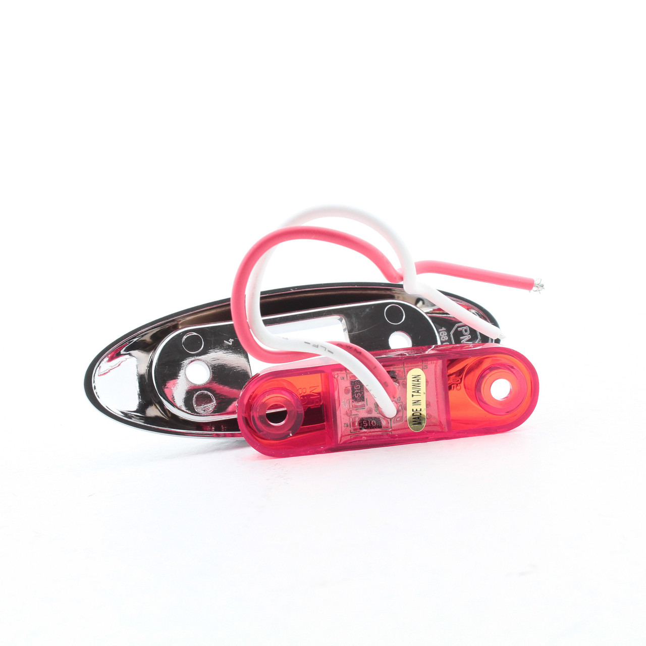 Marker 14.0 ビンディング レッド/シルバー Peterson V168XR Red Piranha LED Slim-Line Clearance Side