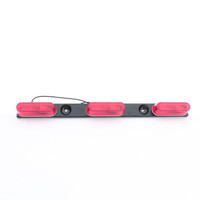 Peterson 136-3R Black Steel Base 3-Red Lens Thin-Line Trailer Light Bar 15.5"