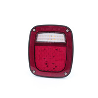 Peterson V845L Red Clear Rectangular Rear for Trailer Wagon w/ License Light