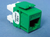 Leviton Green Snap-In Quickport Cat 5e+ Jack Cat5e RJ45 T568A/T568B 8-Conductor 5G110-RV5