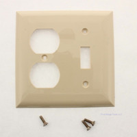 General Electric - Ivory 2 Gang Receptacle and Light Switch Wallplate