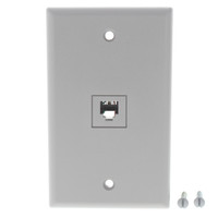 Leviton Gray 2-Conductor Modular Flsuh Mount Telephone Jack