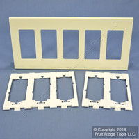 Leviton Almond Decora Plus Screwless 5-Gang Wallplate GFCI GFI Cover 80321-SA