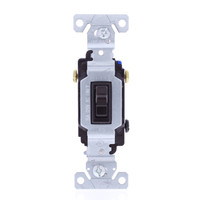 Cooper Wiring BlackToggle Wall Light Switch 3-WAY 15A 120V Bulk 1303B