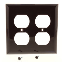 General Electric - Brown Unbreakable Wallplate 2 Gang Recepticle
