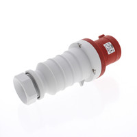 Hubbell Red Pin & Sleeve Male Plug Splashproof IP44 3 Phase Y 60A 200-415V 4P5W IEC 309 C560P6S