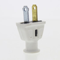 Cooper White Straight Blade Polarized Plug Cord End 15A 125V NEMA 1-15P 183-6W