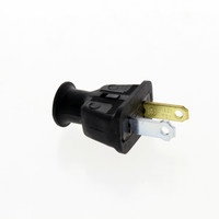 Cooper Black Straight Blade Polarized Plug Cord End 15A 125V NEMA 1-15P 183-6BK