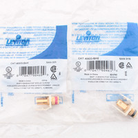 PAIR Leviton Almond Quickport Stereo Audio Speaker Gold Binding Post Jacks 40833-A