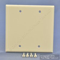 New Leviton Light Almond Standard 2-Gang Blank Cover Wallplate Box Mount 78025