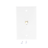 New Leviton White Flush Mount 4-Wire Telephone Jack Wallplate Type 625B4 40249-W