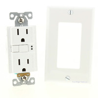 Eaton White GFCI Self-Test Straight Blade Duplex Receptacle Outlet Commercial Grade NEMA 5-15R 15A 125V SGF15W