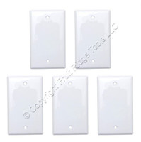 5 Eaton White 1-Gang Standard Blank Thermoplastic Unbreakable Wallplates 5129W