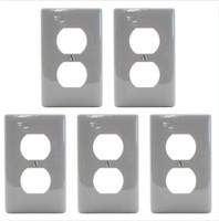 5 Hubbell Gray 1-Gang Unbreakable Receptacle Wallplates Duplex Outlet Cover NP8GY