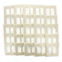25 Leviton Ivory 2-Gang Decora UNBREAKABLE MIDWAY Wallplates Thermoplastic GFI GFCI Covers PJ262-I