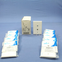 10 Leviton White DUPLEX Phone Jacks LARGE Midway Wall Plate 4-Wire Telephone 40544-W