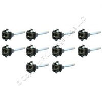 10 Leviton Wedge-Base Snap-In Lampholders 8' Lead for T5 T3 1/4 Miniature Lamps