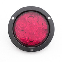 Peterson 824R7 Red 7-Diode Round LED Stop Turn Tail Light Flange Mount