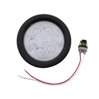 Peterson 817KC7 Clear 4" LED Round Lumenx Back-Up Light AMP Grommet Mount