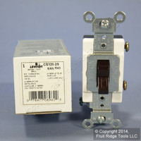 New Leviton Brown COMMERCIAL Quiet Toggle Wall Light Switch 20A CS120-2 Boxed