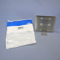 Leviton 2-Port 2-Gang Stainless Steel PHILIPS Patient Monitoring Quickport Wallplate 43080-2S2-902