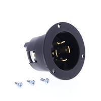 Eaton Arrow Hart Black NEMA L17-30P Twist Turn Locking Flanged Inlet 30A 600V 3 Phase AHCL1730FI