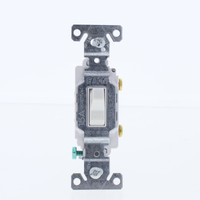 Eaton White COMMERCIAL Grade Toggle Wall Light Switch 15A 120/277V Bulk CS115W