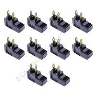 10 Eagle Black Faded Plugs Right Angle Side Mount 15A Non-Polarized 1-15P BP2600