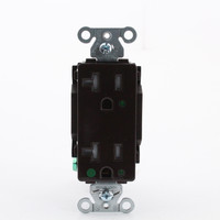 Hubbell Brown Decorator Receptacle Hospital Grade Outlet LED Indicator 20A 2182LTRA