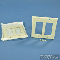 2 Leviton Almond Decora Standard 2Gang Plastic Wallplate GFCI GFI Covers 80409-A