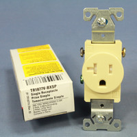 Cooper Ivory TAMPER RESISTANT COMMERCIAL Single Outlet Receptacle NEMA 5-20R 20A 125V TR1877V-BXSP