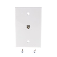 Eaton White Mid-Size Flush Mount 4-Conductor Telephone Jack Wallplate 3533-4W