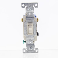 Eaton Light Almond Residential Toggle Wall Switch 3-WAY 15A 120V Bulk 1303-7LA