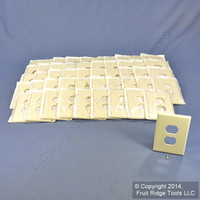 50 Leviton Almond Residential OVERSIZE Receptacle Wallplate Duplex Outlet Cover 82103