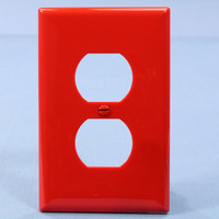 Cooper Red Mid-Size 1-Gang Unbreakable Receptacle Nylon Wallplate Duplex Outlet Cover PJ8RD