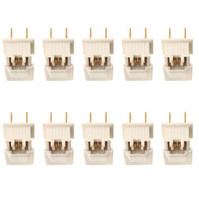 10 Ace 31099 Quick-Connect Straight Blade Plugs 10A 125V 2P2W White Non-Polarized