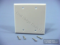 25 Leviton White 2-Gang Blank Cover Wallplate Box Mount 88025