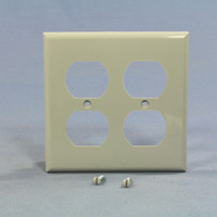 Eagle Gray 2-Gang Receptacle Wallplate Unbreakable Duplex Outlet Cover 5150GY