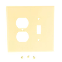 Cooper Ivory JUMBO 2-Gang Toggle Duplex Cover Oversized Thermoset Wallplate 2148V