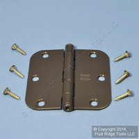 2 Oil Rubbed Bronze Steel Round Corner 3.5" Interior Door Hinges N331-587