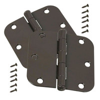 2 Oil Rubbed Bronze Steel Round Corner 3.5" Interior Door Hinges N331-587