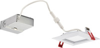 Lithonia Lighting Wafer 4" LED Matte Silver Square Trim Recessed Ceiling Light