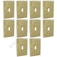 10 Leviton OAK Finished Wood Toggle Switch Cover Wallplate Switchplates 89201
