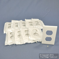 10 Leviton UNBREAKABLE White Receptacle Wallplate Nylon Duplex Outlets Covers 80703-W