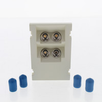 Leviton 41293-PFW White Quad Duplex FC 45? 3Unit High MOS Phosphor Bronze Sleeve