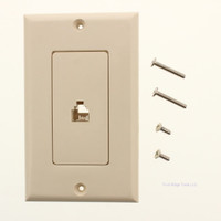 Philmore Design 4-Conductor Wall Phone Jack Light Almond Cover Plate75-4048