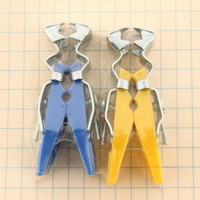 Pair of Philmore Blue Yellow TV Antenna Clips W/ Positive Grip TV730