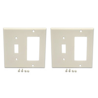 2 Leviton White 2-Gang Decora GFCI Switch Cover Receptacle Wallplates Switchplate 80405-W
