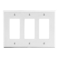 Hubbell P263W White 3-Gang Wallplate Rocker Switches