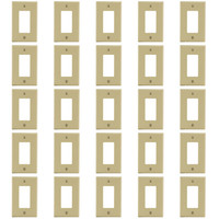 25pk Hubbell Ivory 1Gang Decorator GFCI Rocker Cover Unbreakable Wallplates P26I